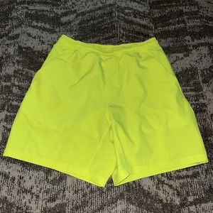 Lululemon Men's Size Medium Pace Breaker Shorts 7" Yellow Lined Running